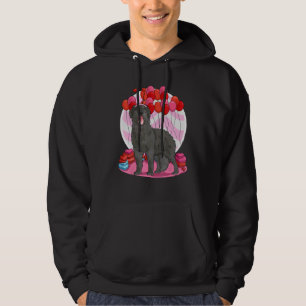 Flat Coated Retriever Heart Valentine Day Dog Hoodie
