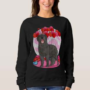 Flat Coated Retriever Heart Valentine Day Dog Sweatshirt