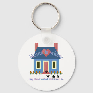 Flat-Coated Retriever Home Is Keychain