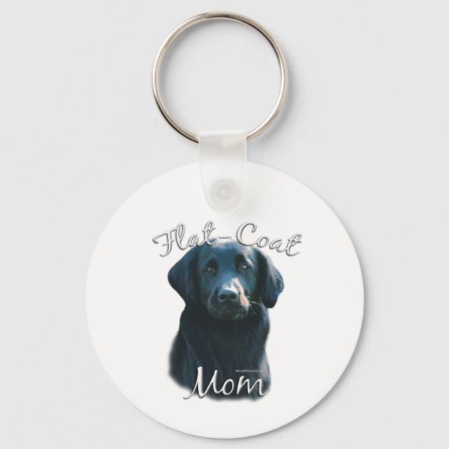 Flat-Coated Retriever Mom 2 Keychain (Front)