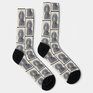 Flat-Coated Retriever Painting Black Pet Dog Art Socks