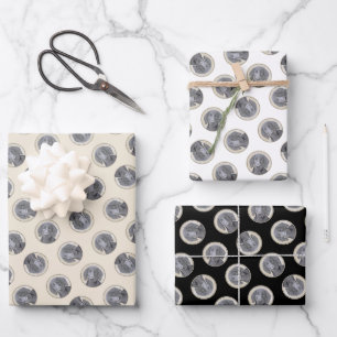 Flat-Coated Retriever Painting Black Pet Dog Art Wrapping Paper Sheets