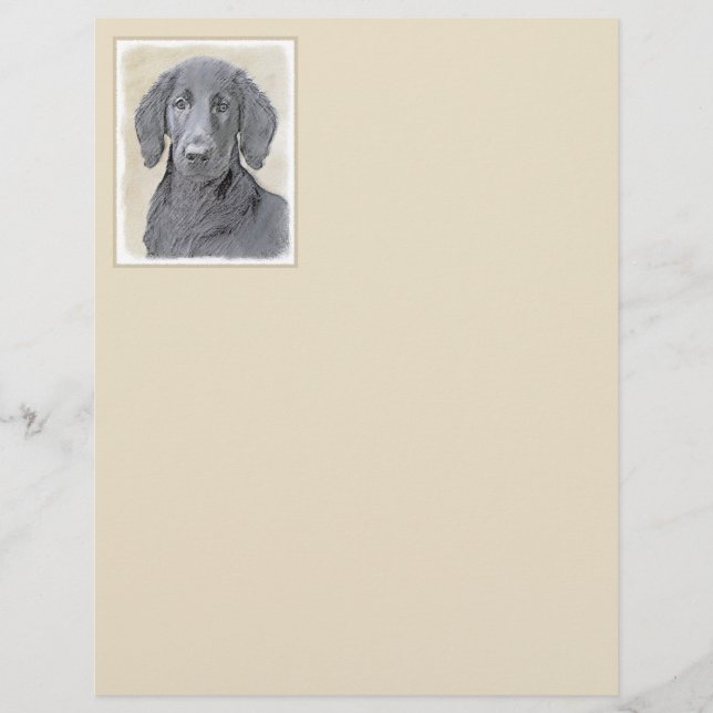 Flat-Coated Retriever Painting - Original Dog Art (Front)