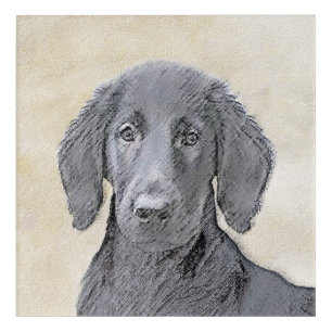 Flat-Coated Retriever Painting - Original Dog Art