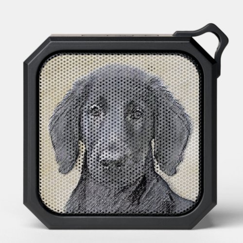 Flat_Coated Retriever Painting _ Original Dog Art Bluetooth Speaker