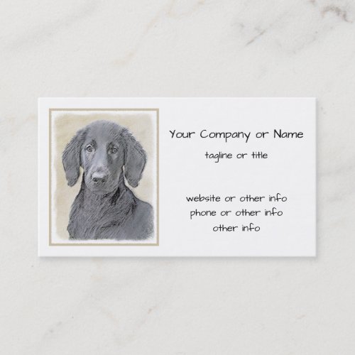Flat_Coated Retriever Painting _ Original Dog Art Business Card