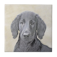 Flat-Coated Retriever Painting - Original Dog Art