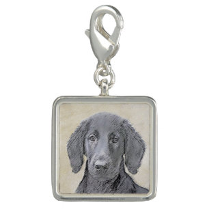 Flat-Coated Retriever Painting - Original Dog Art Charm
