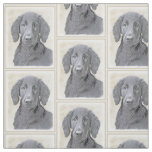 Flat-Coated Retriever Painting - Original Dog Art Fabric