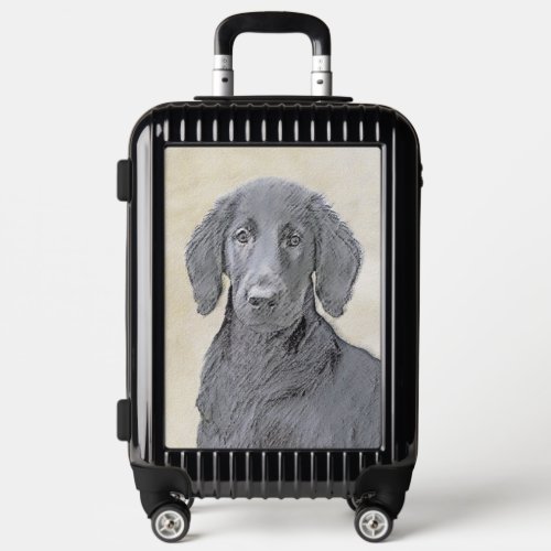 Flat_Coated Retriever Painting _ Original Dog Art Luggage