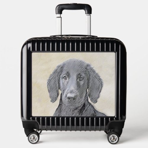 Flat_Coated Retriever Painting _ Original Dog Art Luggage