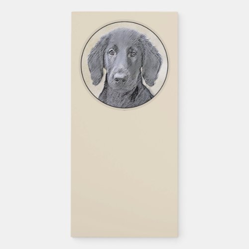 Flat_Coated Retriever Painting _ Original Dog Art Magnetic Notepad