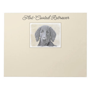 Flat-Coated Retriever Painting - Original Dog Art Notepad