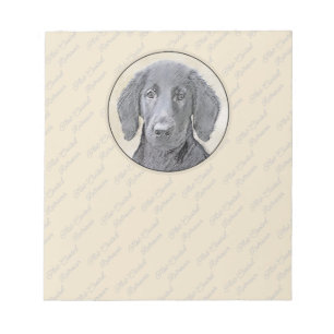 Flat-Coated Retriever Painting - Original Dog Art Notepad