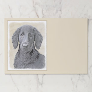 Flat-Coated Retriever Painting - Original Dog Art Paper Pad