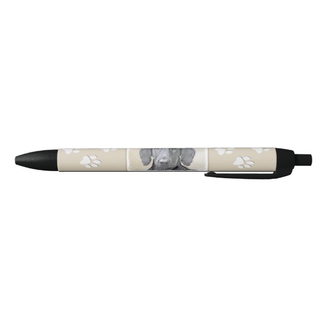 Flat-Coated Retriever Painting - Original Dog Art Pen (Bottom)