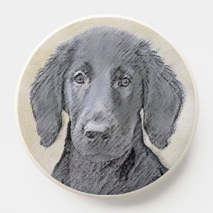 Flat-Coated Retriever Painting - Original Dog Art PopSocket