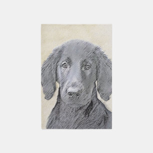 Flat-Coated Retriever Painting - Original Dog Art Rug