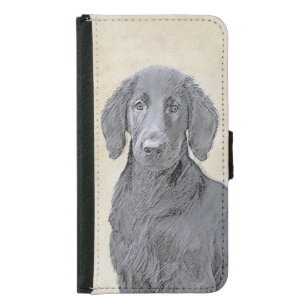 Flat-Coated Retriever Painting - Original Dog Art Samsung Galaxy S5 Wallet Case