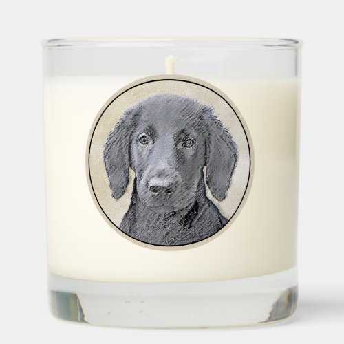 Flat_Coated Retriever Painting _ Original Dog Art Scented Candle
