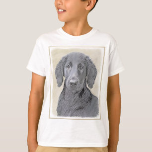 Flat-Coated Retriever Painting - Original Dog Art T-Shirt