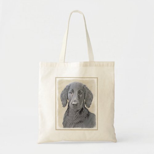 Flat_Coated Retriever Painting _ Original Dog Art Tote Bag