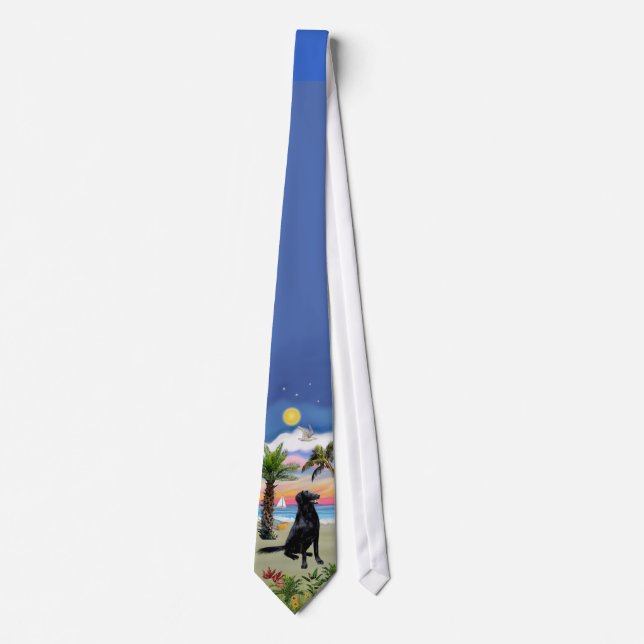 Flat Coated Retriever - Palm Beach Neck Tie (Front)