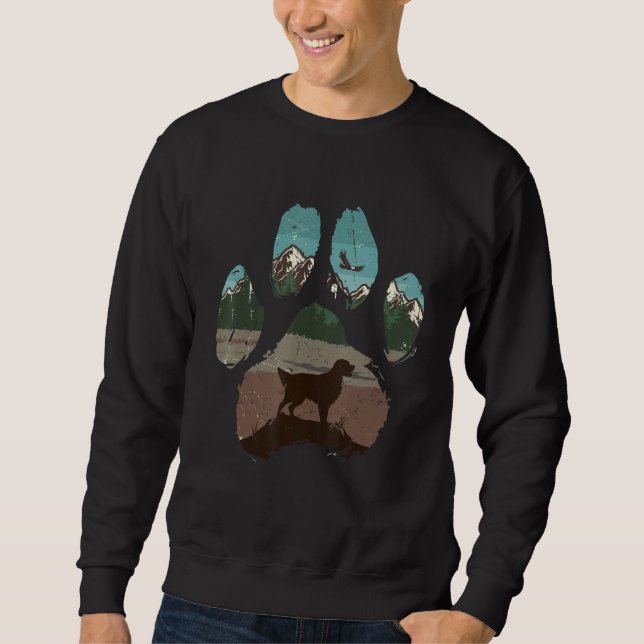 Flat Coated Retriever Paw Mom Dad Dog  Women Sweatshirt (Front)