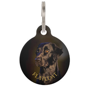 Flat-coated Retriever Round Pet Tag