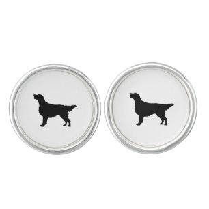 Flat-Coated Retriever Silhouette Love Dogs Cufflinks