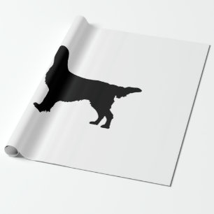 Flat-Coated Retriever Silhouette Love Dogs Wrapping Paper