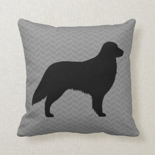 Flat Coated Retriever Silhouette Throw Pillow