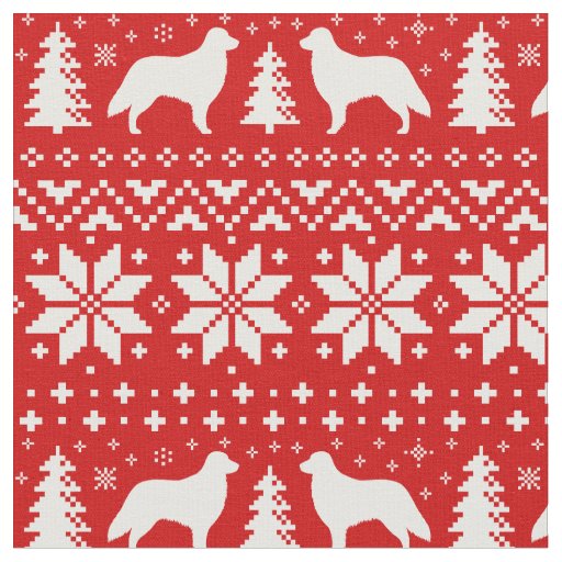 Flat Coated Retriever Silhouettes Christmas Xmas Fabric