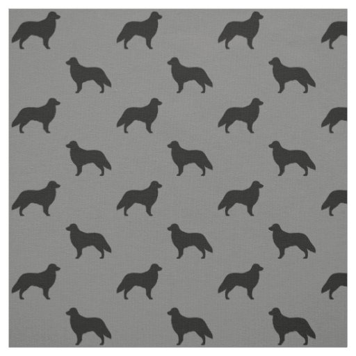 Flat Coated Retriever Silhouettes Dogs Patterned Fabric