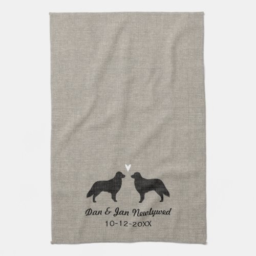 Flat Coated Retriever Silhouettes with Heart Towel
