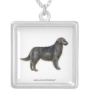 Flat-Coated Retriever Silver Plated Necklace