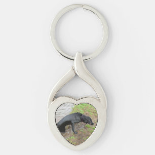 flat coated retriever wet keychain