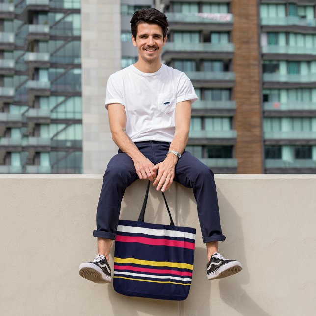 Flat Color Stripes Tote Bag (Creator Uploaded)