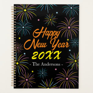 Flat Colorful Happy New Year Party Planner