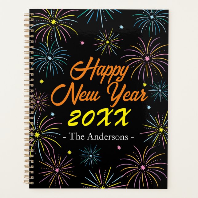 Flat Colorful Happy New Year Party Planner (Front)