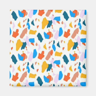 Flat colorful terrazzo pattern magnet