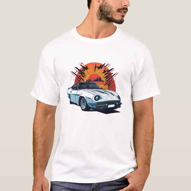 flat design of retro Car highly detailed T-Shirt (Front)