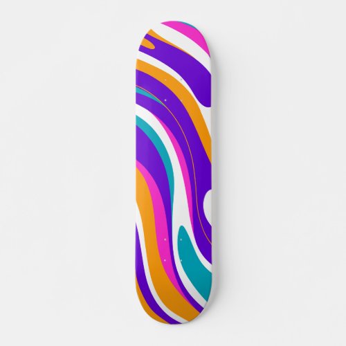 Flat design psychedelic groovy background skateboard