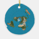 Flat Earth Ae Azimuthal Equidistant Map Ornament at Zazzle