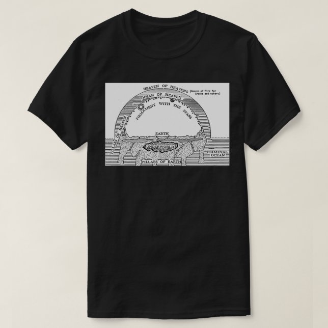 Flat Earth Ancient Cosmology T-Shirt (Design Front)