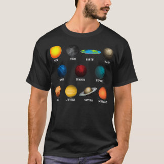 Flat Earth And Planets Funny Flat Earthers T-Shirt