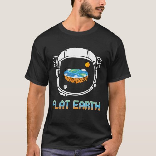 Flat Earth Astronaut Sun Moon _ Flat Earth T_Shirt