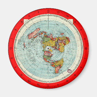 Flat Earth Azimuthal Projection Map Magnet