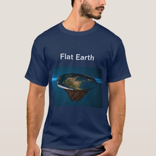 Flat Earth blue T_shirt