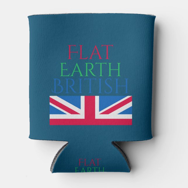 Flat Earth British Can Cooler (Front)
